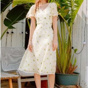 Petite Studio Lottie Dress (Ivory Organza) Size M NWT